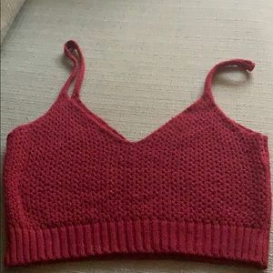 Burgundy/Maroon crochet cropped top